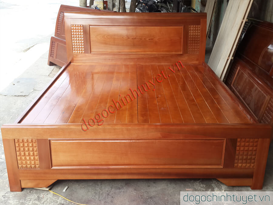 Đồ gỗ Thái Bình giường gỗ xoan đào